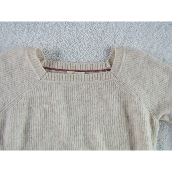 Boden Womens Size 10 Ivory Cream Sweater Cozy Alpaca Wool Square Neck Minimalist - Picture 7 of 16